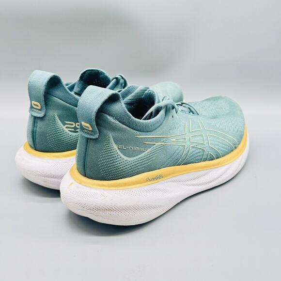 ASICS Shoes Womens 9.5 Teal Green Gel Nimbus 25 PureGEL Running Athletic Sneaker - Picture 9 of 13